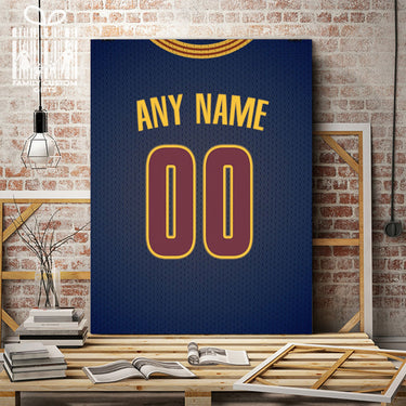 Cleveland Jersey Custom Canvas Print Wall Art for Boy Girl Men Women Basketball Personalized Canvas Art